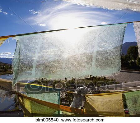 Stock Image - Tibetan prayer flags. Fotosearch