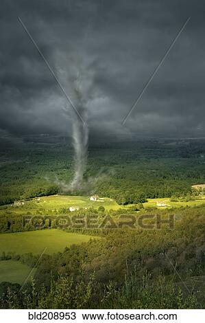 Tornado rolling through rural landscape View Large Photo Image Stock Image - Tornado rolling through rural landscape. Fotosearch