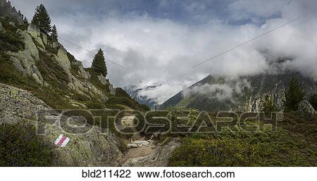 Stock Image - Trail to Mt Blanc, Switzerland. Fotosearch