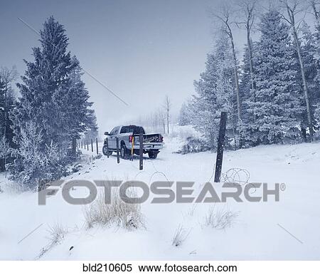 Stock Photography - Truck in snowy landscape. Fotosearch