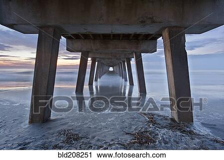 Stock Image - Tybee Pier at Dawn. Fotosearch