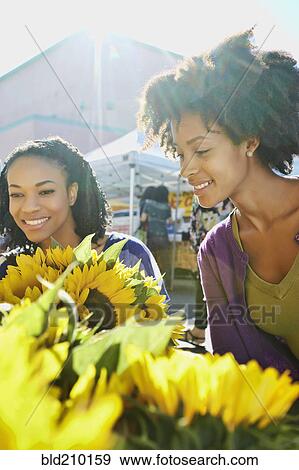 Women shopping together at flower stand View Large Photo Image Stock Photo - Women shopping together at flower stand. Fotosearch