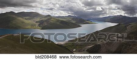 Yamdrok-tso also called Yamdrok Lake View Large Photo Image Stock Photo - Yamdrok-tso also called Yamdrok Lake. Fotosearch