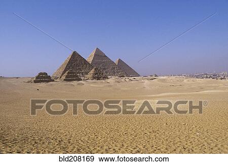 Stock Photo - Zoser and Giza Pyramids. Fotosearch