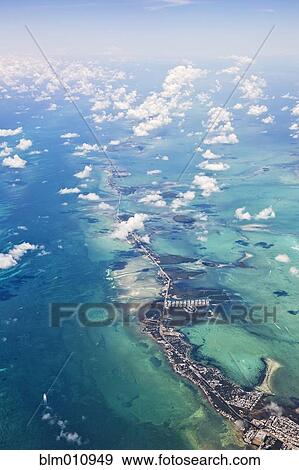 Aerial view of ocean and key View Large Photo Image Stock Photo - Aerial view of ocean and key. Fotosearch