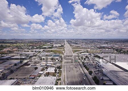 Aerial view of urban highway View Large Photo Image Stock Photograph - Aerial view of urban highway. Fotosearch