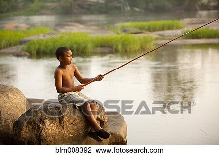 African American boy fishing in lake View Large Photo Image Stock Image - African American boy fishing in lake. Fotosearch