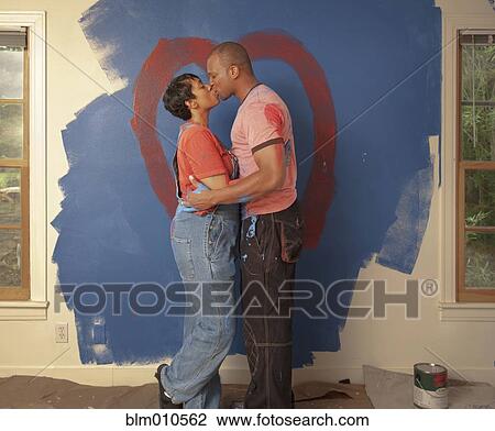 African American painting room and kissing View Large Photo Image Stock Image - African American painting room and kissing. Fotosearch