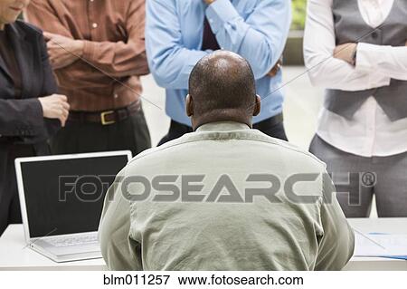 Business people in meeting with boss View Large Photo Image Stock Photo - Business people in meeting with boss. Fotosearch