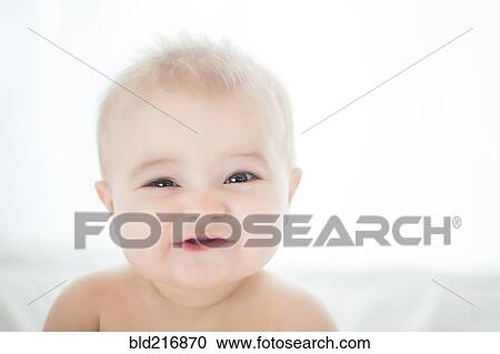Caucasian baby girl smiling View Large Photo Image Stock Image - Caucasian baby girl smiling. Fotosearch