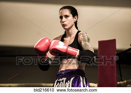 Caucasian boxer standing in ring View Large Photo Image Stock Image - Caucasian boxer standing in ring. Fotosearch