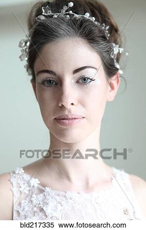 Caucasian bride wearing headband View Large Photo Image Stock Photography - Caucasian bride wearing headband. Fotosearch