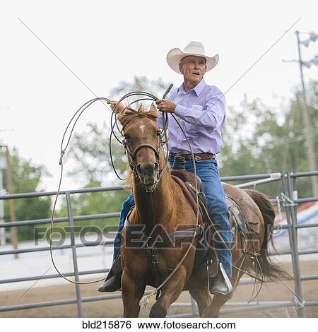 Caucasian cowboy riding horse in rodeo View Large Photo Image Stock Photograph - Caucasian cowboy riding horse in rodeo. Fotosearch
