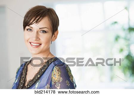 Stock Photo - Caucasian woman smiling. Fotosearch