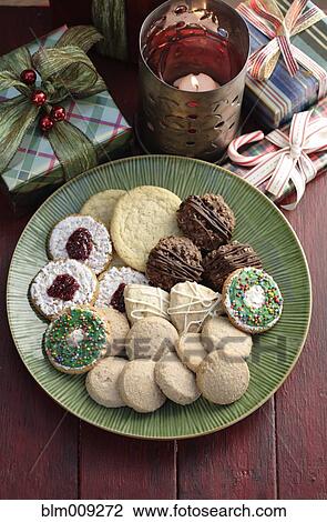 Christmas cookies on a plate View Large Photo Image Stock Image - Christmas cookies on a plate. Fotosearch