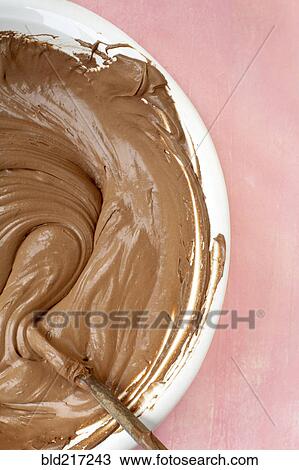 Close up of bowl of chocolate batter View Large Photo Image Stock Image - Close up of bowl of chocolate batter. Fotosearch