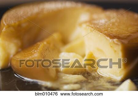 Stock Photograph - Close up of flan. Fotosearch