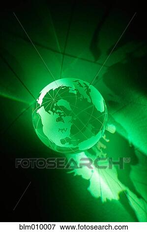 Close up of green globe View Large Photo Image Stock Photo - Close up of green globe. Fotosearch