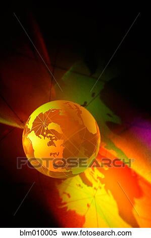 Stock Photography - Close up of orange globe. Fotosearch