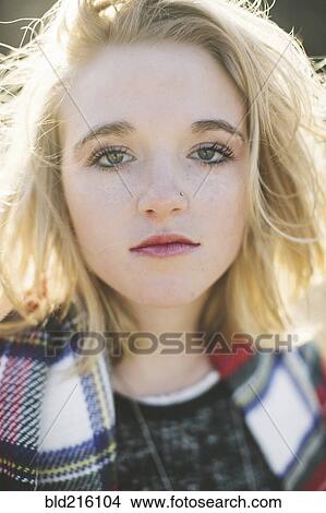 Close up of serious Caucasian woman View Large Photo Image Picture - Close up of serious Caucasian woman. Fotosearch