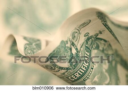 Stock Photograph - Close up of stock certificate. Fotosearch