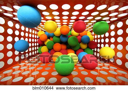 Picture - Colored balls in colorful box. Fotosearch