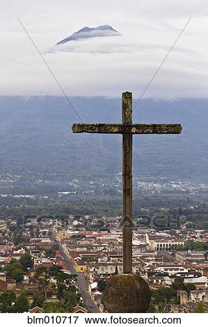 Cross above valley town View Large Photo Image Stock Photo - Cross above valley town. Fotosearch