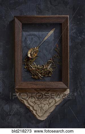 Herbs and spoon in picture frame View Large Photo Image Stock Image - Herbs and spoon in picture frame. Fotosearch