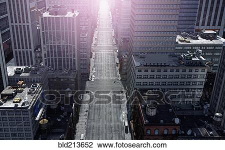 High angle view of street and high rise buildings in cityscape View Large Photo Image Stock Image - High angle view of street and high rise buildings in cityscape. Fotosearch