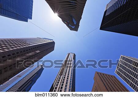 Stock Image - Highrise buildings in urban city. Fotosearch