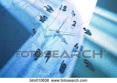 Image of globe with clock numbers falling View Large Photo Image Stock Photo - Image of globe with clock numbers falling. Fotosearch
