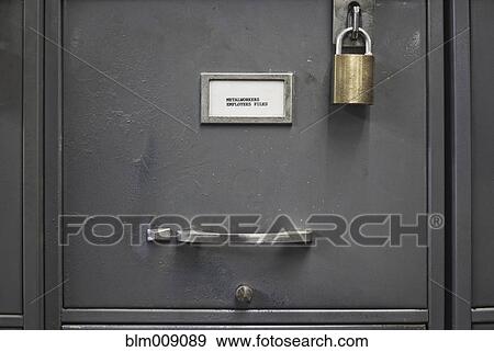 Stock Photo - Locked file cabinet drawer. Fotosearch