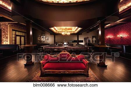 Stock Photograph - Luxurious sofa in bar. Fotosearch
