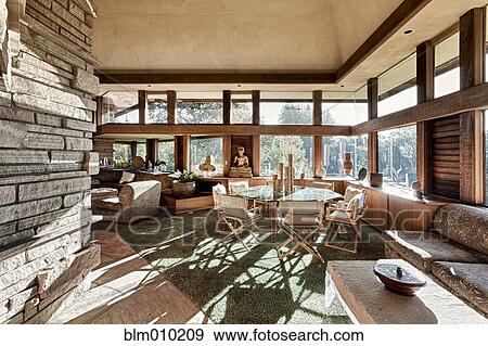 Modern living room and dining room View Large Photo Image Stock Photo - Modern living room and dining room. Fotosearch