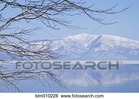 Stock Photo - Mountain and Lake Kussharo. Fotosearch