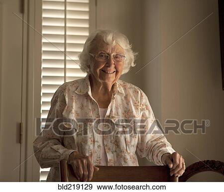 Stock Photo - Older Caucasian woman smiling. Fotosearch