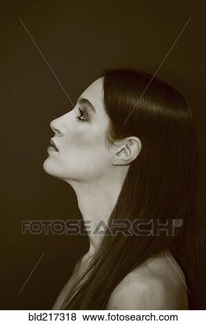 Profile of serious Caucasian woman View Large Photo Image Stock Photo - Profile of serious Caucasian woman. Fotosearch