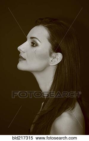 Stock Photography - Profile of serious Caucasian woman. Fotosearch