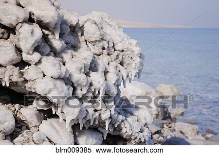 Salt deposit on the shore of the Dead Sea View Large Photo Image Stock Photography - Salt deposit on the shore of the Dead Sea. Fotosearch