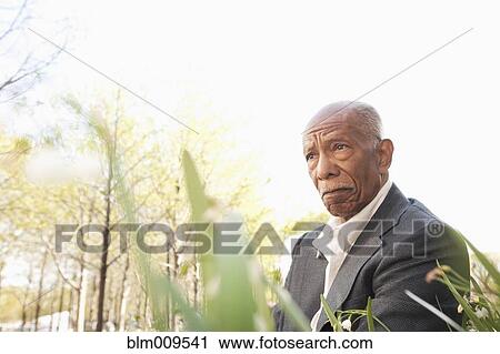 Stock Image - Serious African American man. Fotosearch