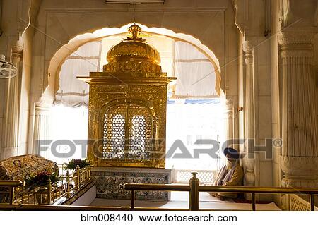 Stock Image - Shrine inside Golden Temple. Fotosearch
