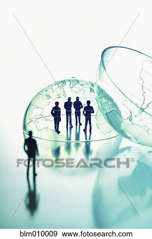 Silhouette of people inside glass globe View Large Photo Image Stock Photo - Silhouette of people inside glass globe. Fotosearch