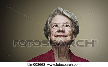 Smiling, aging Caucasian woman View Large Photo Image Stock Photo - Smiling, aging Caucasian woman. Fotosearch