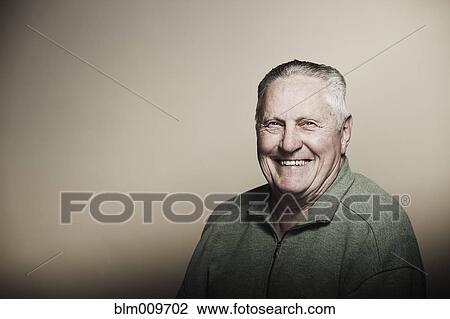 Stock Image - Smiling senior Caucasian man. Fotosearch
