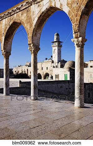 Stock Image - Stone arches at Dome of the Rock. Fotosearch