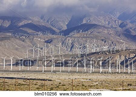 Wind farm in desert valley View Large Photo Image Stock Photograph - Wind farm in desert valley. Fotosearch