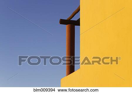 Wooden pillar on balcony against sky View Large Photo Image Picture - Wooden pillar on balcony against sky. Fotosearch