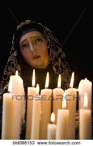 Candles and statue of Our Lady of Lourdes View Large Photo Image Stock Image - Candles and statue of Our Lady of Lourdes. Fotosearch