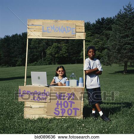 Children with wi-fi enabled lemonade stand View Large Photo Image Stock Photograph - Children with wi-fi enabled lemonade stand. Fotosearch