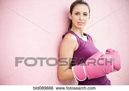 Hispanic woman in boxing gloves View Large Photo Image Stock Photo - Hispanic woman in boxing gloves. Fotosearch